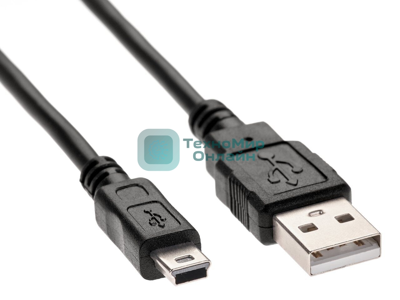 Кабель USB 2.0 A-->mini-B 5P (1м) черный TELECOM/VCOM TC6911BK-1.0M