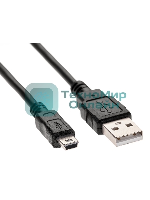 Кабель USB 2.0 A-->mini-B 5P (1м) черный TELECOM/VCOM TC6911BK-1.0M