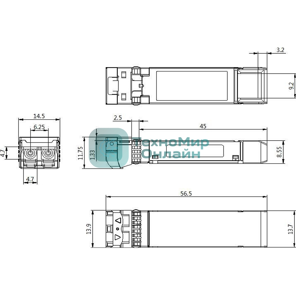Трансивер Cisco Dual Rate 10/25GbASE-CSR SFP Module