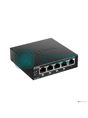 Коммутатор неуправляемый D-Link DGS-1005P/B3A с 5 портами 10/100/1000Base-T (4 порта PoE 802.3af/at, PoE-бюджет 60 Вт)