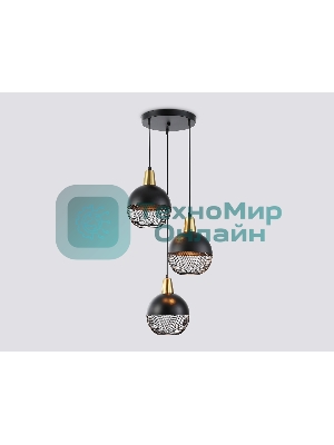 Светильник Ambrella light TR8505/3 BK/CP черный/медь E27/3 max 60W D410*1000