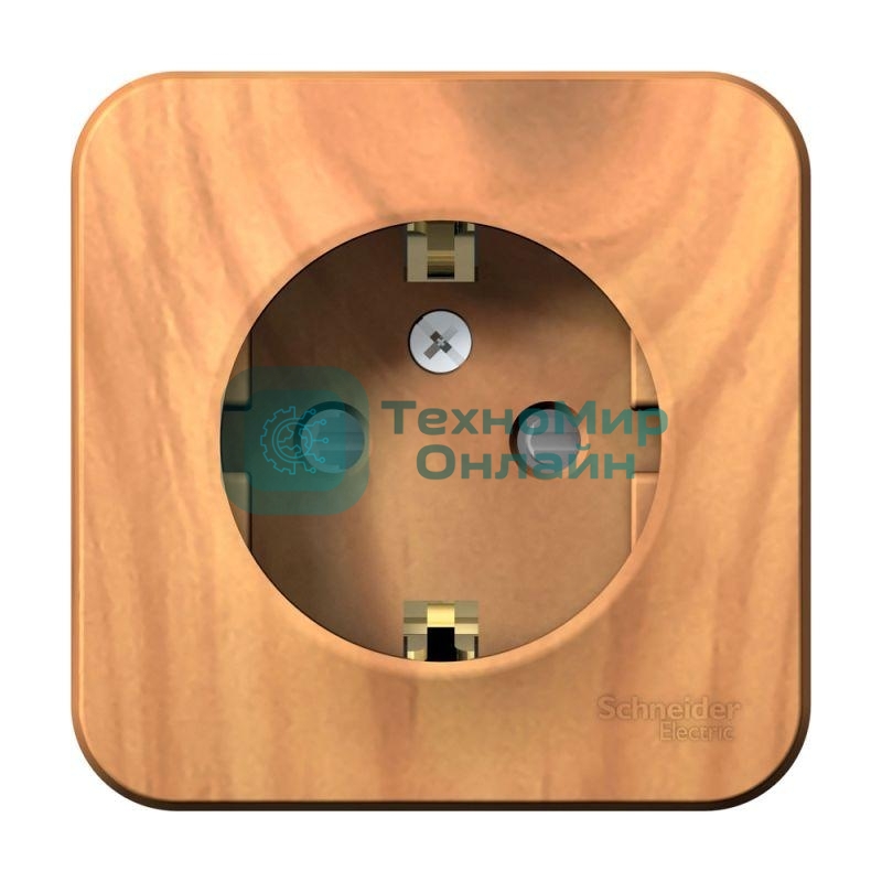 Розетка 1-м ОП Blanca 16А IP20 250 В с заземл. защ. шторки с изолир. пластиной ясень SchE BLNRA011115