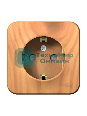 Розетка 1-м ОП Blanca 16А IP20 250 В с заземл. защ. шторки с изолир. пластиной ясень SchE BLNRA011115