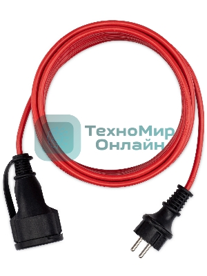 Удлинитель силовой Starwind ST-PS1.10/R 3x1.0кв.мм 1розет. 10м ПВС без катушки красный