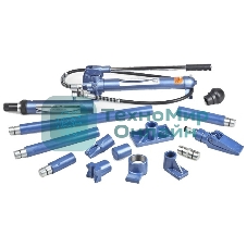 Растяжка гидравлическая Stels 51356 10 т, 17 предметов, 7 сменных насадок, в пласт. кейсе на колесах