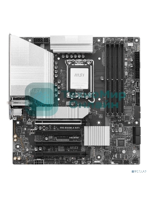 Материнская плата MSI PRO B860M-A WIFI, LGA 1851, Intel B860, 4xDDR5, 4xSATA, 3xM.2, 1xPCIe 5.0 x16, 1xPCIe 4.0 x16, 1xPCIe 4.0 x16, 1xHDMI, 1xDP, 1xUSB-C, 1x 5Gb LAN, 4xUSB-A 3.2 Gen 2, 2xUSB-A 2.0, 7.1, 1x3.5 мм, 1xUSB 3.2 Gen 2 Type-C, Wi-Fi 6, mATX