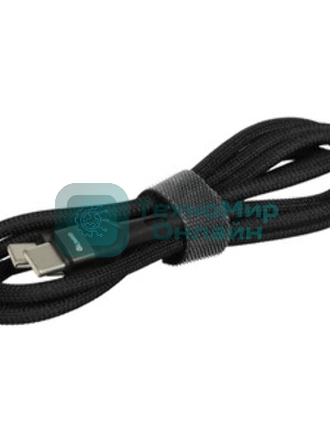 Кабель OLMIO BOLT, Type-C - Type-C, 60W, 1.2м, тканевая оплетка, черный