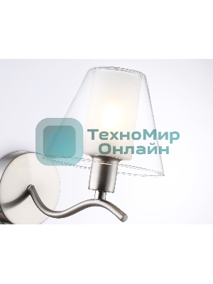 Настенный светильник Ambrella light LH57085 SN/FR никель/белый матовый E14 max 40W 230*140*200