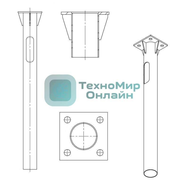 Деталь фундамента закладная для ОГК/ОКК-8.9.10 ОП3ф (0.159-2.0х240х180х4х25) Пересвет В00000210