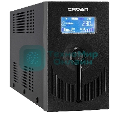 Источник бесперебойного питания CROWN Line Intractive CMU-SP650EURO LCD USB 650VA\390W, корпус металл, 1x12V/7AH, розетки 2*EURO+3*IEC, трансформатор AVR 140-290V, LCD-дисплей, съемный кабель 1.2 м, порт RJ11/45, порт USB, защита: от перегрузки, от КЗ, от скачков напражения