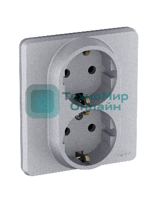 Розетка 2 x 2К+З немецкий стандарт 16А 250 В алюминий
