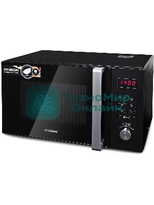 Микроволновая печь Hyundai HYM-M2062 черный, 23 л, 800 Вт, переключатели - кнопки, поворотный механизм