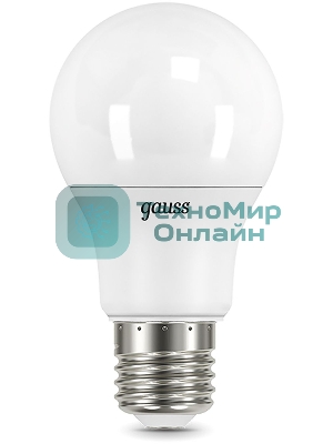 Лампа светодиодная Gauss 16Вт цок.: E27 шар 220B 3000K св. свеч. бел. теп. A60 (упак.: 10 шт) (102502116)