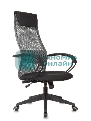 Кресло Бюрократ CH-607 TW-04 Neo Black темно-серый, сетка, подголовник