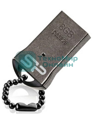Флешка USB R/W Silicon Power 8Gb Touch T01 SP008Gb,UF2T01V1K USB 2.0 черный/серебристый