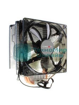 Кулер для процессора Crown CM-5 прозрачный/черный, 120 мм, 1500 об/мин, 30.8 дБ, 4 pin, 187 Вт, 148 мм