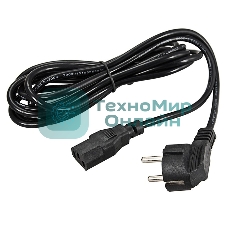 Шнур сетевой Rexant евровилка угловая - евроразъем С13, кабель 3x0,75 мм², длина 3 метра (PE пакет)