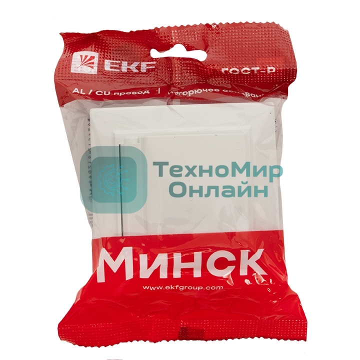 Розетка 1-мест. СП с/з с крышкой 16А белый с защ. штор. IP44 EKF ERR16-029-100-44 EKF Минск