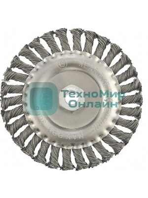 Щетка для УШМ, 150 мм, М14, Плоская, крученая проволока 0,8 мм Matrix