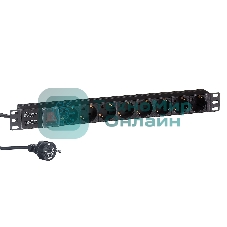 Блок розеток горизонтальный ExeGate ServerPro PDU-19H802 Al-8S-EU1.8-SW, 19