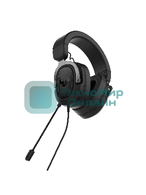 Гарнитура ASUS TUF Gaming H3 чёрный/серый, проводная, mini jack 3.5 мм, регулятор громкости, отключаемый микрофон