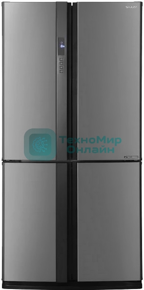 Холодильник Sharp SJ-EX93PSL нержавеющая сталь трехкамерный 345/211л морозилка снизу, No Frost, Side by Side