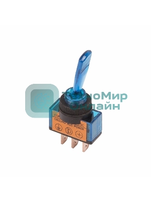 Тумблер Rexant 12V 20А (3c) ON-OFF однополюсный с синей подсветкой