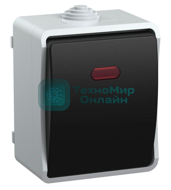 Выключатель 1-кл. ОП ФОРС 10А с подсвет. сер. IP54 ВС20-1-1-ФСр IEK EVS11-K03-10-54-DC