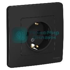 Розетка СП Blanca 16А 250В без шторок с заземл. антрацит SchE BLNRS001016