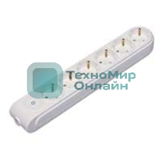Колодка удлинителя 6-м с заземл. защ. шторки с выкл. Makel N6310000
