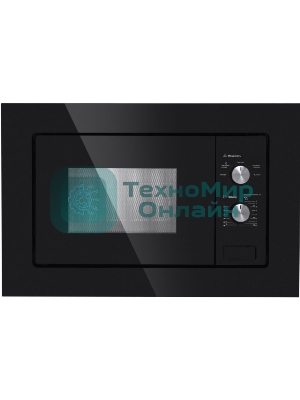 Встраиваемая микроволновая печь Maunfeld MBMO.20.1PGb черный, 20 л, 800 Вт, переключатели - поворотный механизм