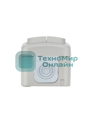 Выключатель двухклавишный Kranz Mini OG OG IP54, о/у, серый