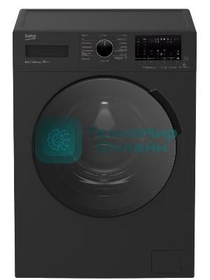 Стиральная машина Beko WSPE6H616A черный, загрузка фронтальная 6,5 кг, 1200 об/мин., класс: А++