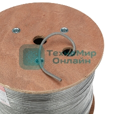 Кабель витая пара Rexant F/UTP, категория 6, ZH нг(А)-HF, 4PR, 23AWG, внутренний, серый, 305м