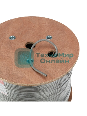 Кабель витая пара Rexant F/UTP, категория 6, ZH нг(А)-HF, 4PR, 23AWG, внутренний, серый, 305м