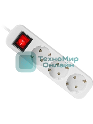 Удлинитель Defender S350 белый 5.0 м, 3 розетки 