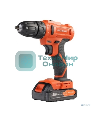 Дрель-шуруповерт аккумуляторная Patriot BR 189UES, Аккумуляторная, 21В, 2 АКБ, Кейс