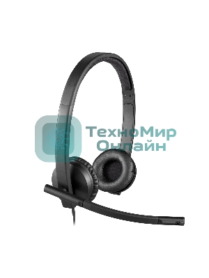 Гарнитура Logitech USB Headset H570e Stereo чёрный, проводная, USB