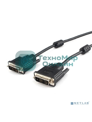 Кабель DVI-D single link Cablexpert CC-DVIL-BK-10, 19M/19M, 3.0м, CCS, черный, экран, феррит.кольца, пакет