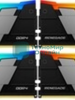 Оперативная память Kingston Fury Renegade, DDR4, 128GB (4x32GB), 3200MHz, CL16, DIMM, радиатор, черный