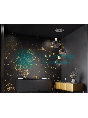 Светильник Ambrella light TR8505/3 BK/CP черный/медь E27/3 max 60W D410*1000