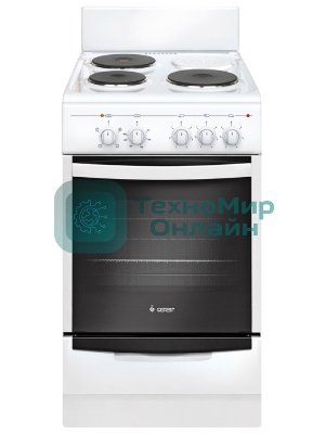 Плита электрическая Gefest 5140 0031 белый, конфорок 3 шт, духовка 55 л, 50 см x 85 см x 58.5 см