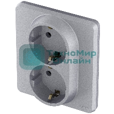 Розетка 2 x 2К+З немецкий стандарт 16А 250 В алюминий