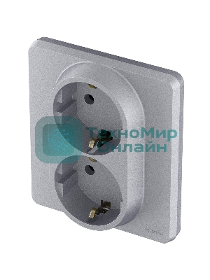 Розетка 2 x 2К+З немецкий стандарт 16А 250 В алюминий