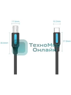 Кабель Vention USB 2.0 Type C M/BM - 1 м