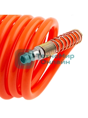 Шланг спиральный воздушный Stels 8х12 мм, 18 бар, с быстросъемными соединениями, 15 м