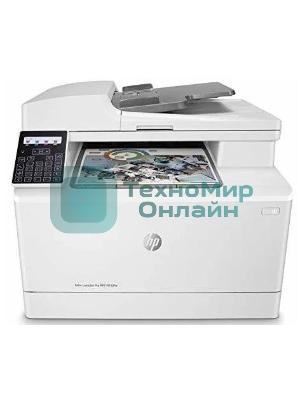 МФУ лазерное HP Color LaserJet Pro M183fw (7KW56A), A4, цветной, печ. до 16 стр/мин., скан. до 15 стр/мин. (ч/б) 8 стр/мин. (цвет), 600 x 600 dpi (печать) 1200x1200dpi (скан.), USB, RJ-45, Wi-Fi, Air Print, Mopria