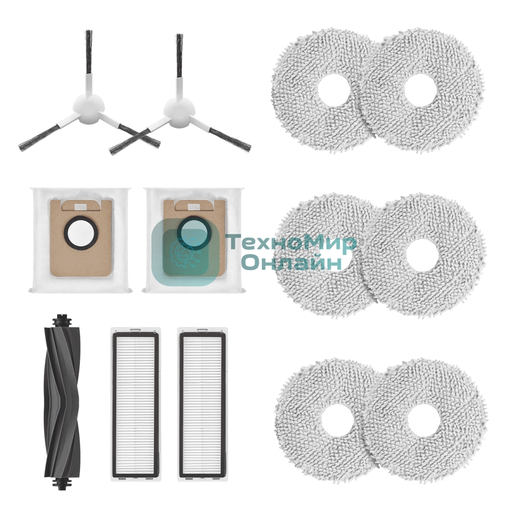 Комплект аксессуаров для робота-пылесоса Dreame L10s Ultra/L10 Ultra (основная щетка - 1 шт., боковая щетка - 2 шт., фильтр - 2 шт., сменная салфетка - 6 шт., мешок для сбора пыли - 2 шт.)