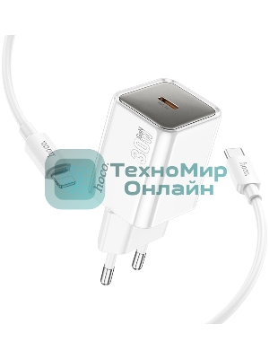 Сетевое зарядное устройство Hoco N47 Glorious 30W 3A (PD) белый PD30W