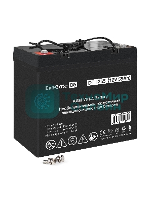 Аккумуляторная батарея ExeGate DT 1255 (12V 55Ah, болт М6)